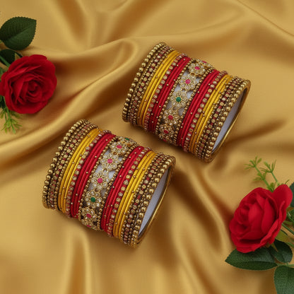 Red Yellow Bridal bangle set