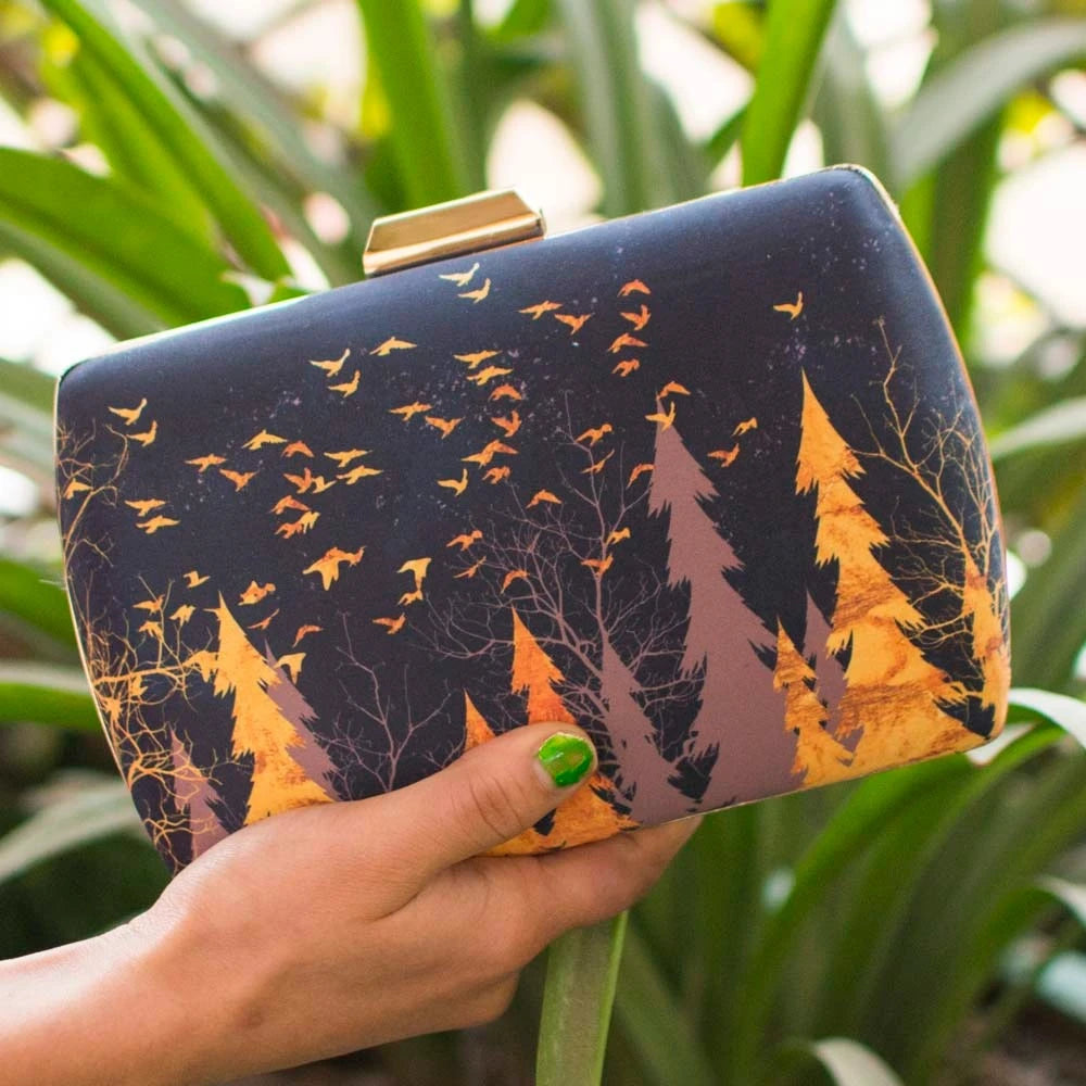 Black fabric clutch