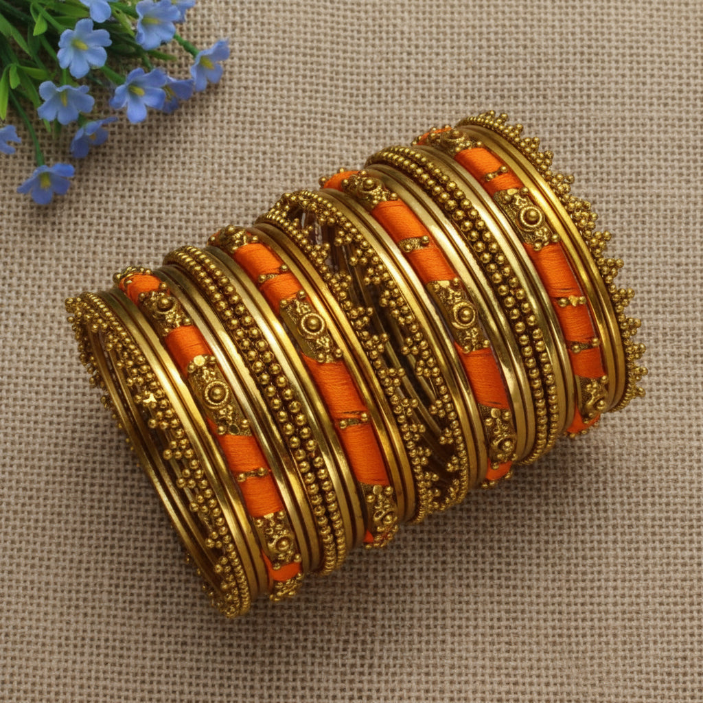 Orange kids bangle set