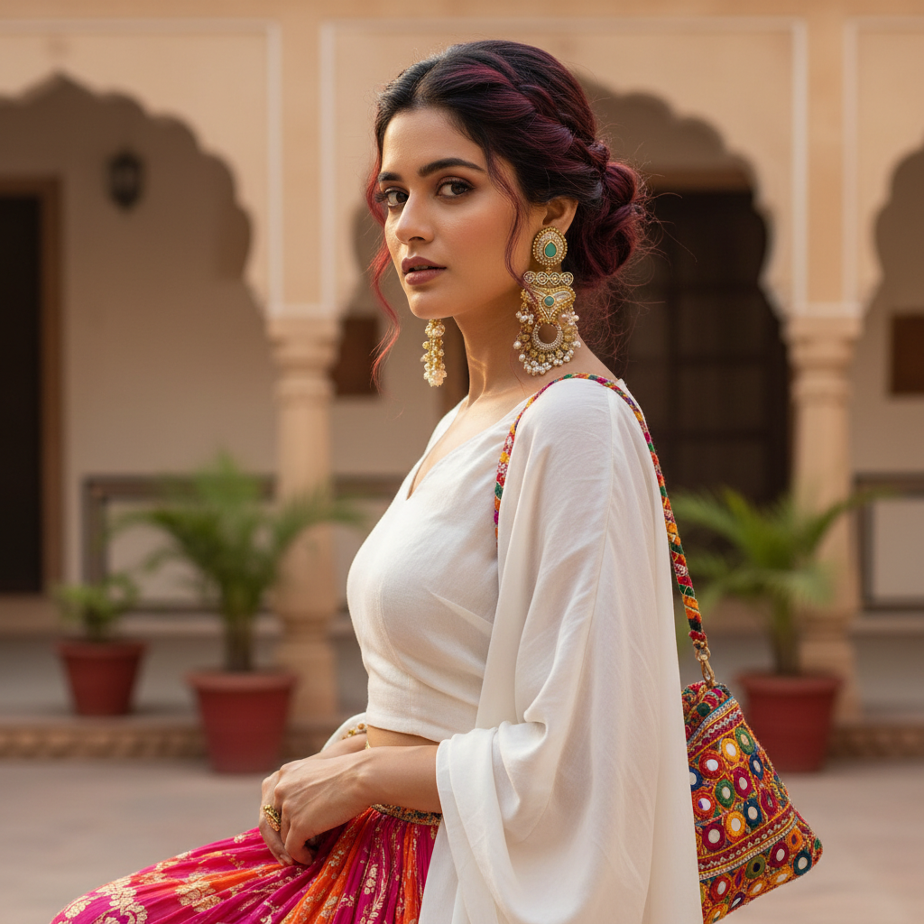 Atharvi dual tone long Earrings