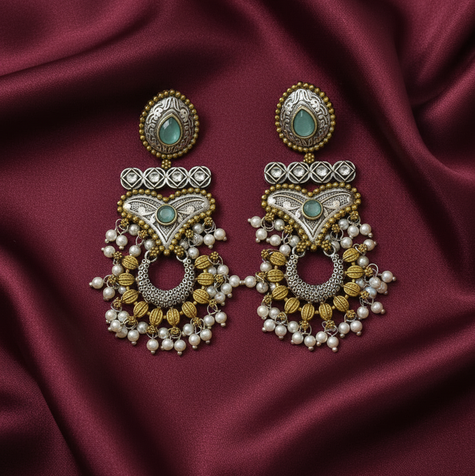 Atharvi dual tone long Earrings