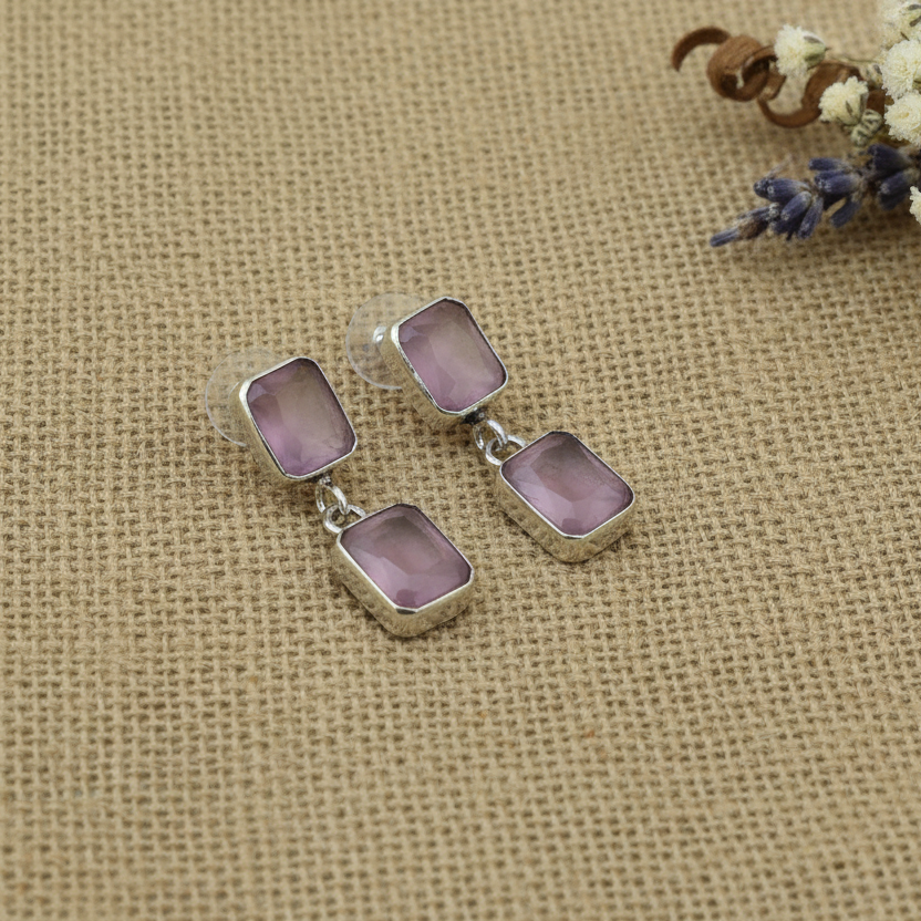Babyt pink crystal earrings