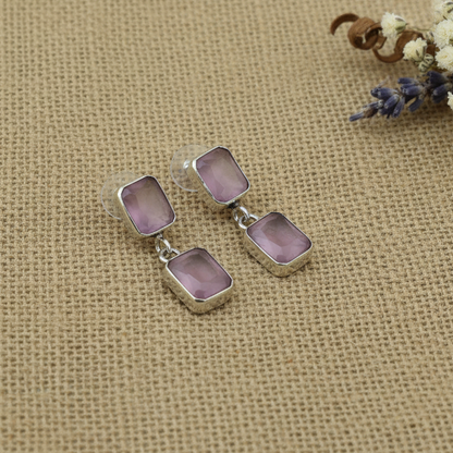 Babyt pink crystal earrings
