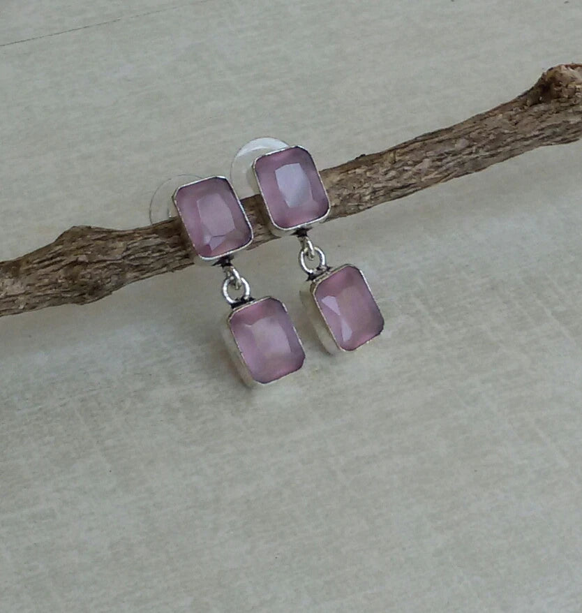 Babyt pink crystal earrings