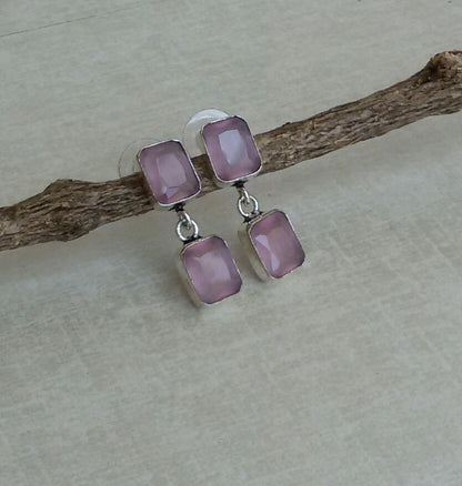 Babyt pink crystal earrings