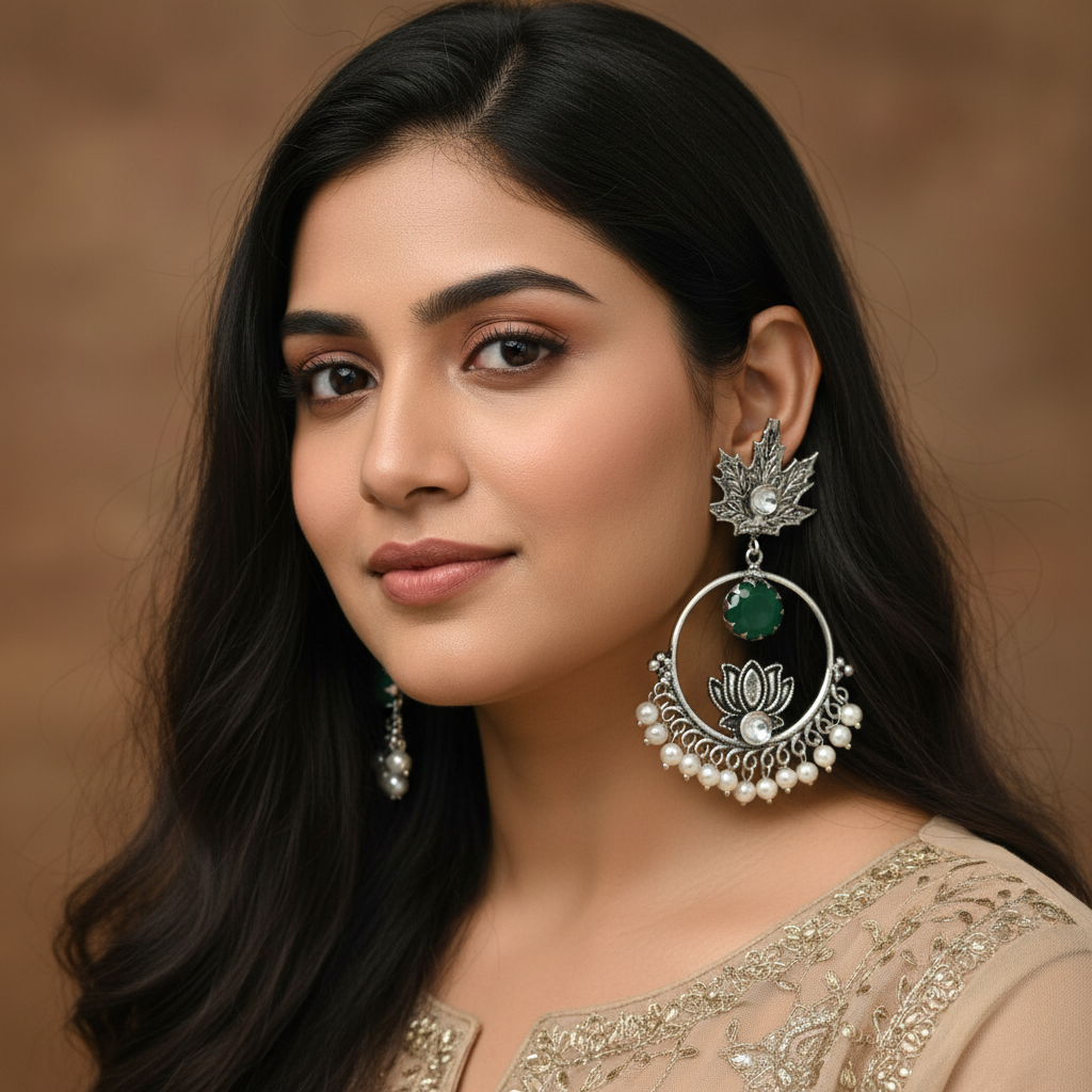 Mishka chandbali earrings