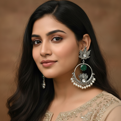 Mishka chandbali earrings