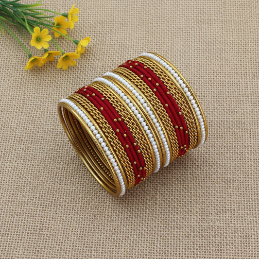 Maroon kids bangle set