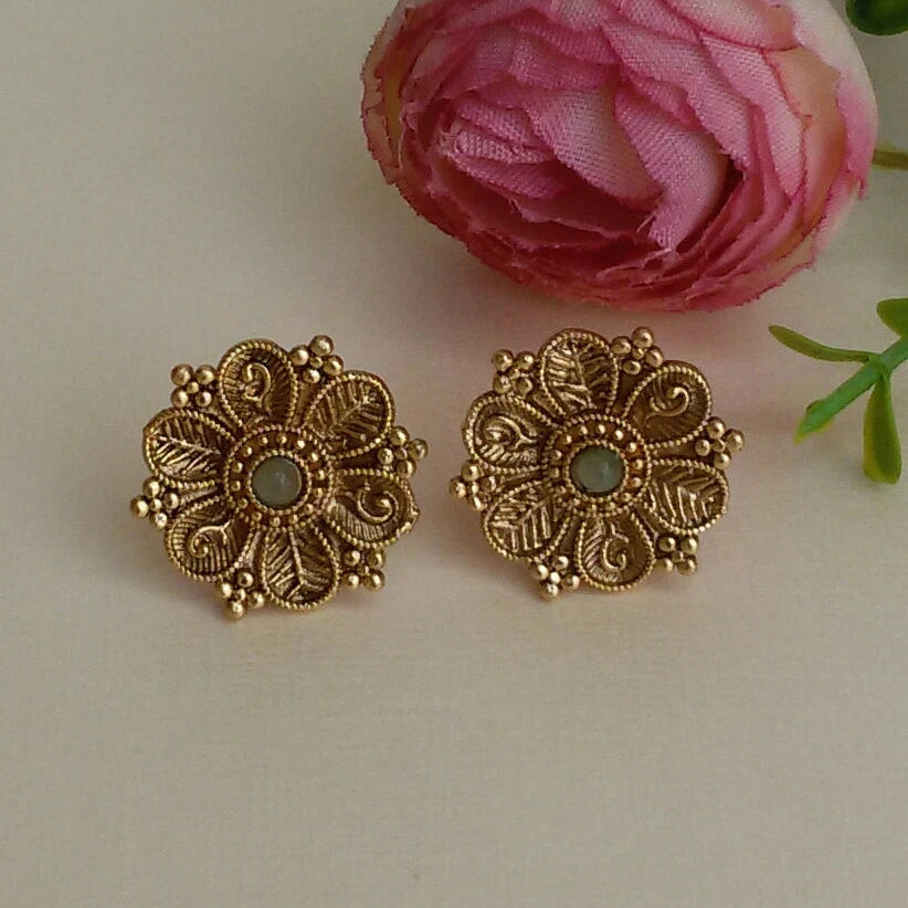 Antique flower studs
