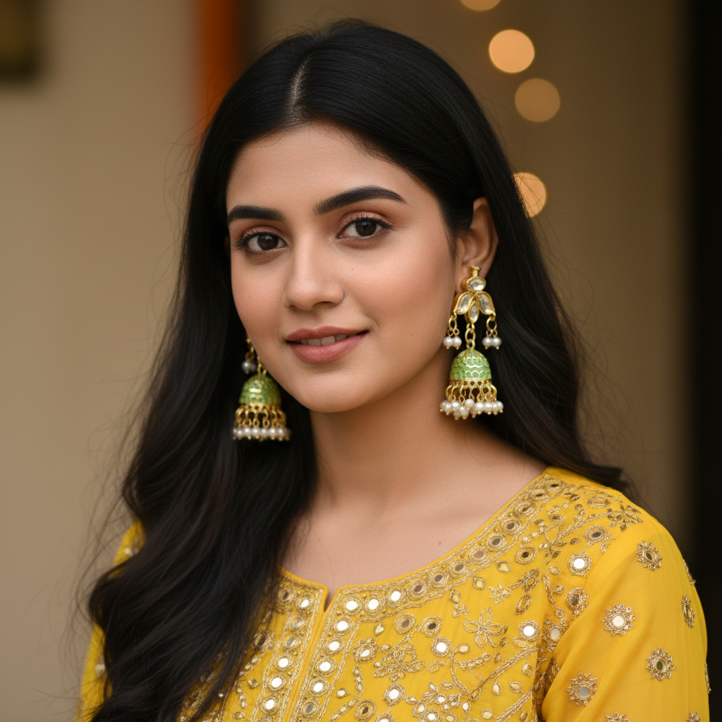 Light green Revathi earrings