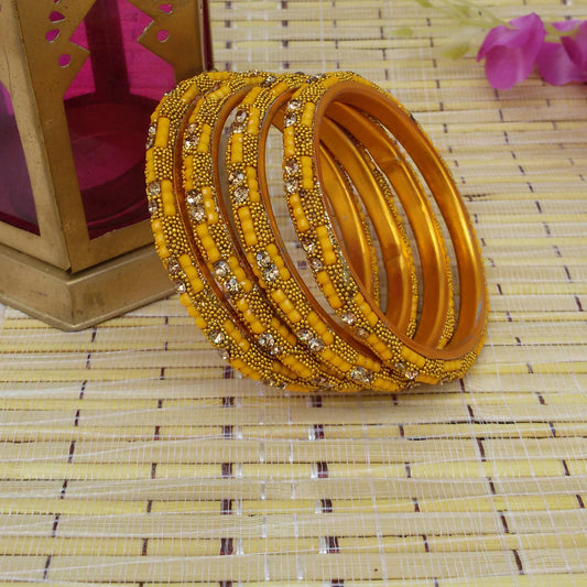 yellow Fancy stone bangles