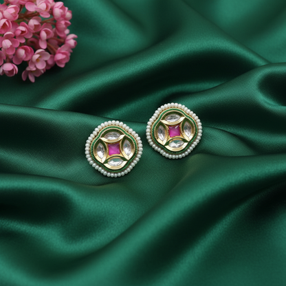 Gold plated pearl studs