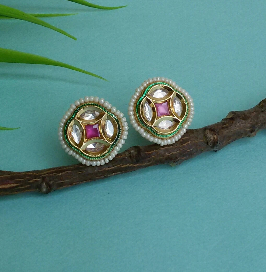 Gold plated pearl studs