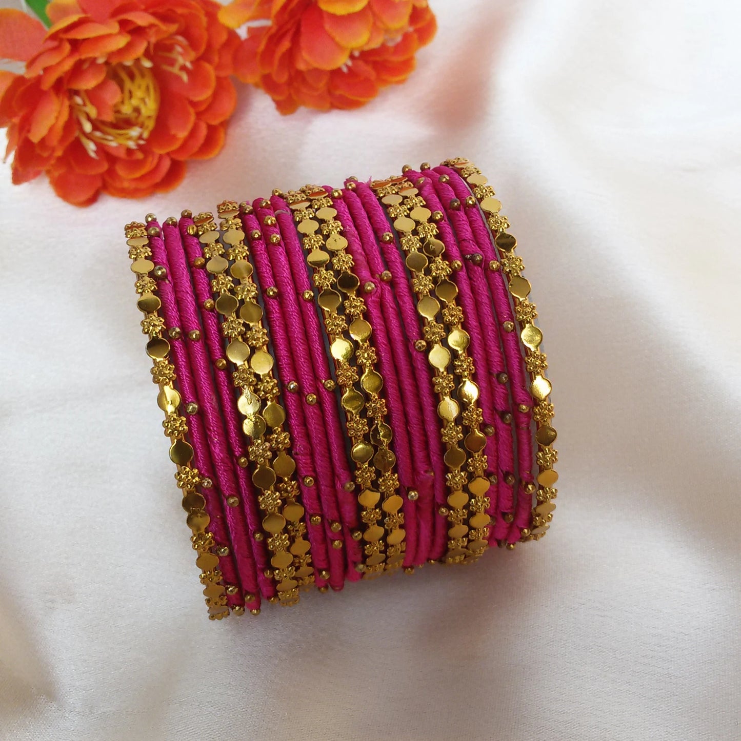 Pink sara bangles set