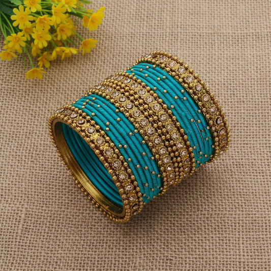 Teal green bangles set