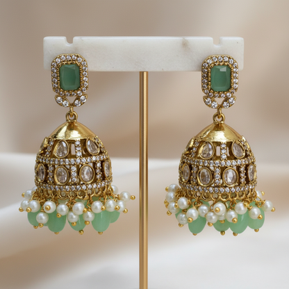 Mint green  Victorian earrings