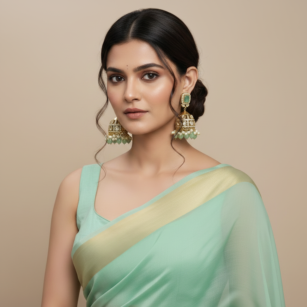 Mint green  Victorian earrings