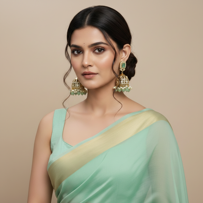 Mint green  Victorian earrings