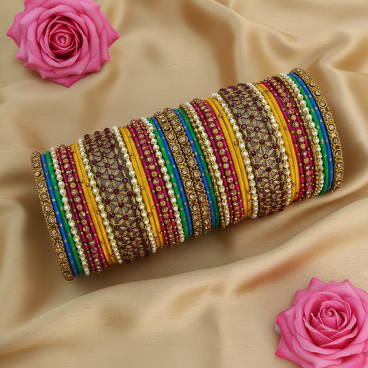 Multi color Bridal bangles set