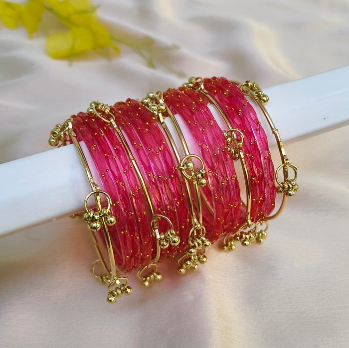 Red kashmiri glass bangles