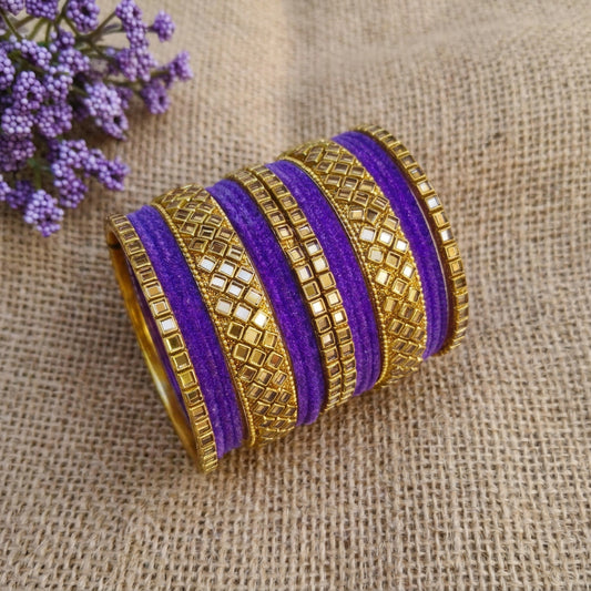 Lavender velvet bangle set