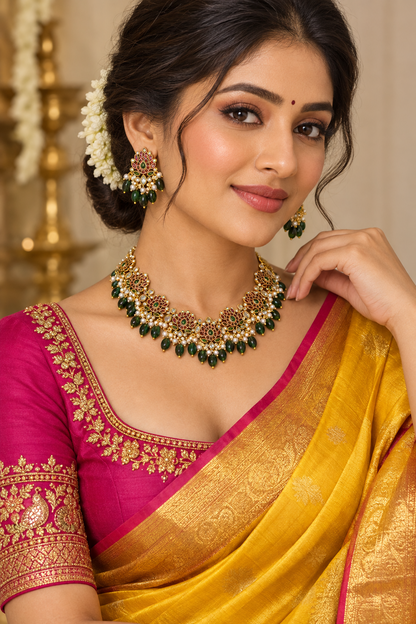Lotus pearl necklace set