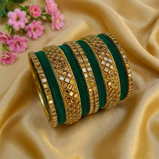 Green velvet bangle set