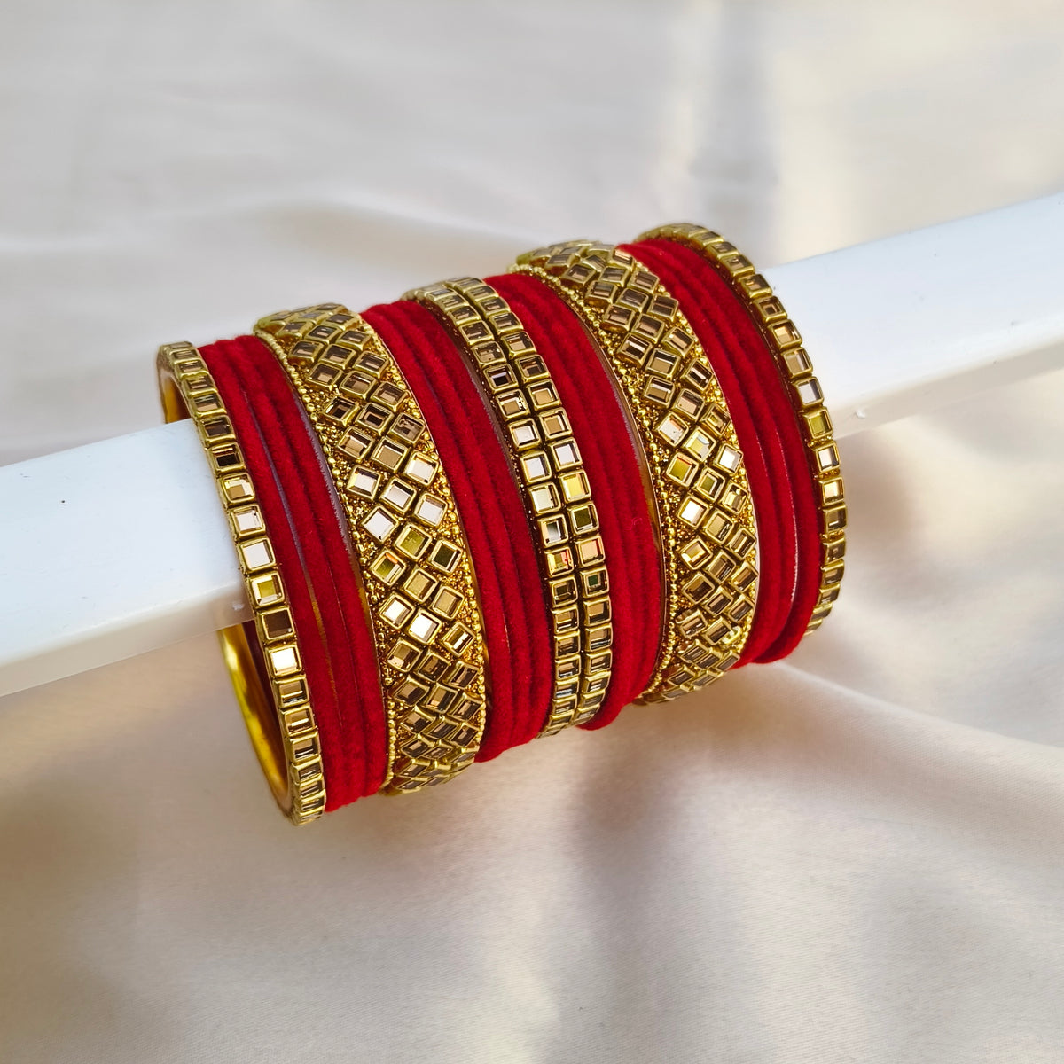 Red velvet bangle set