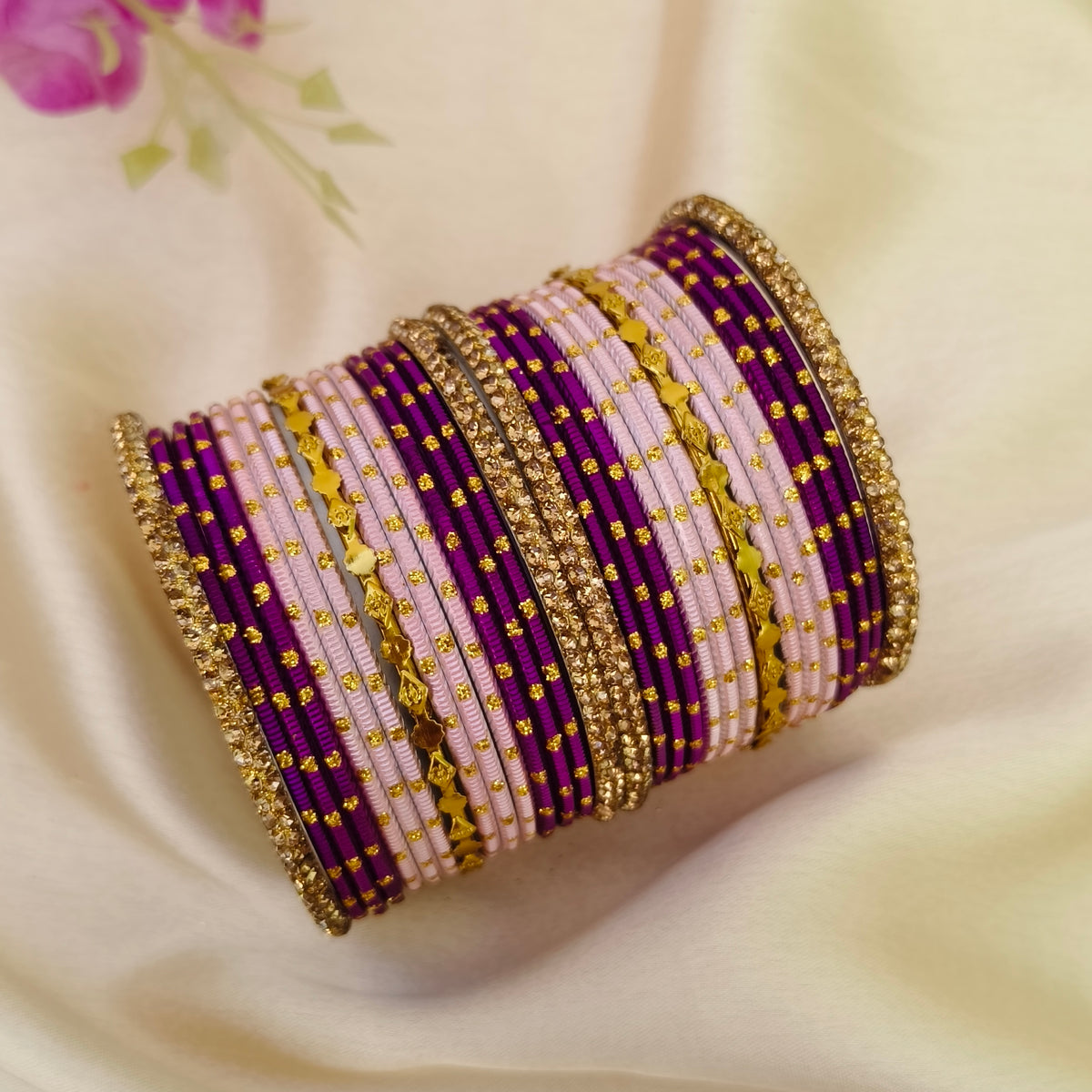 Light pink purple Apoorva bangle set