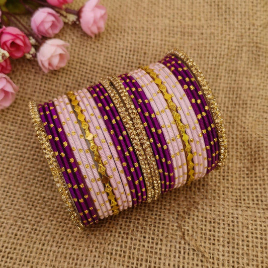 Light pink purple Apoorva bangle set