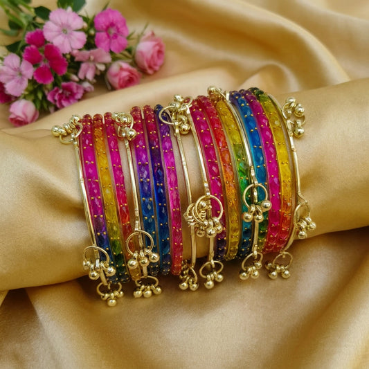 Rainbow kashmiri glass bangles