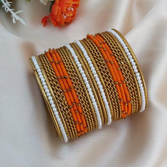 Orange kids bangle set