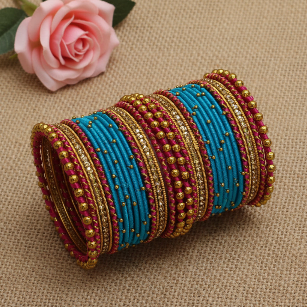 Blue Roopa bangle set