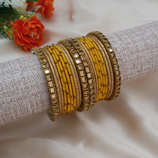 Yellow kids bangle set
